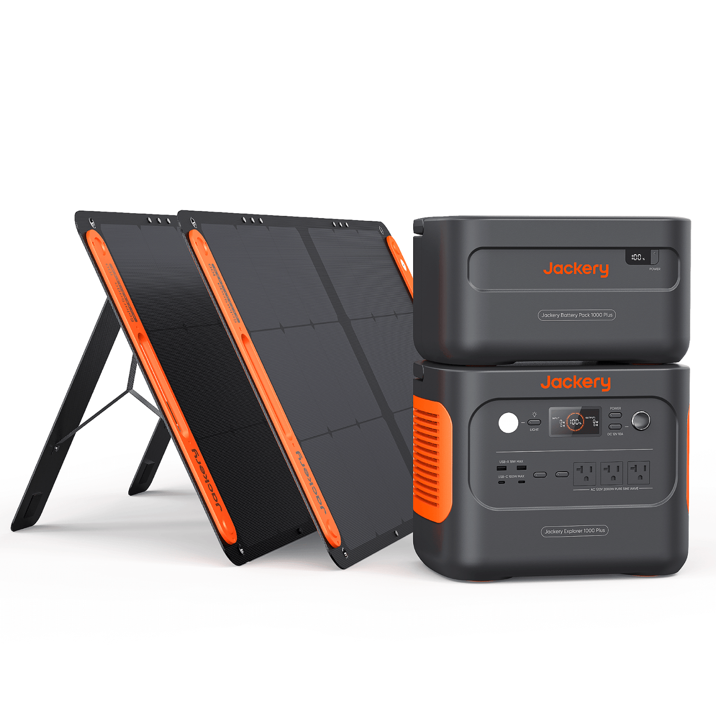 Jackery Solar Generator Explorer 1000Plus Kit (2.5kWh)+100Wx2