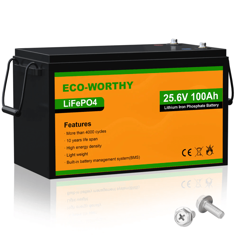 ECO-WORTHY - LiFePO4 24V 100Ah Lithium Iron Phosphate Battery