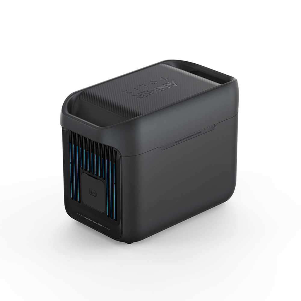 Anker SOLIX BP1000X Expansion Battery Angled View Displaying the Rear