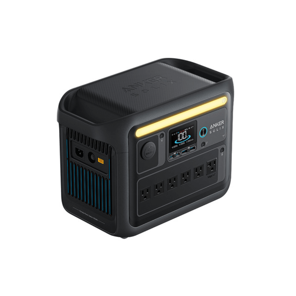 Anker SOLIX BP1000X Expansion Battery Angled View - Showing Handles and Other Connections