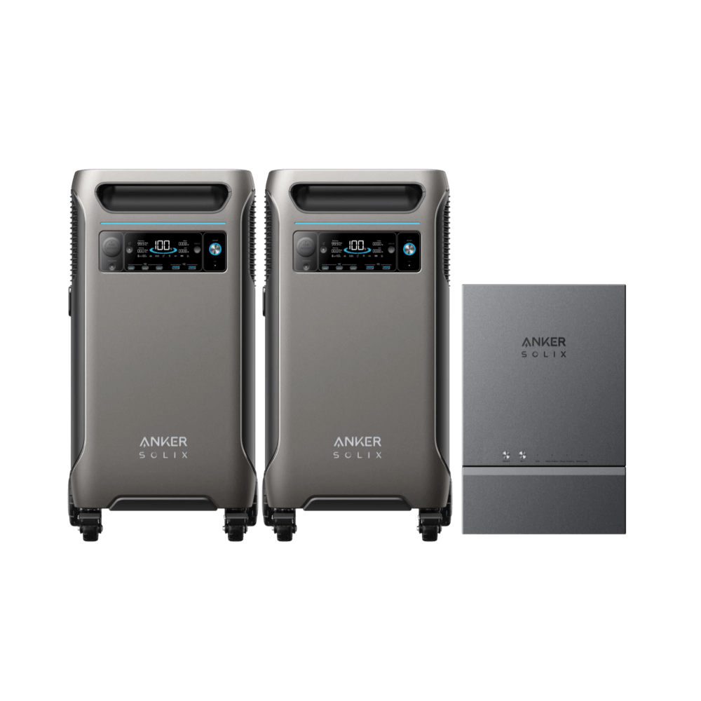 Anker SOLIX F3800 x 2 (12kW, 7.68kWh) with Smart Home Power Kit for whole-home backup energy.