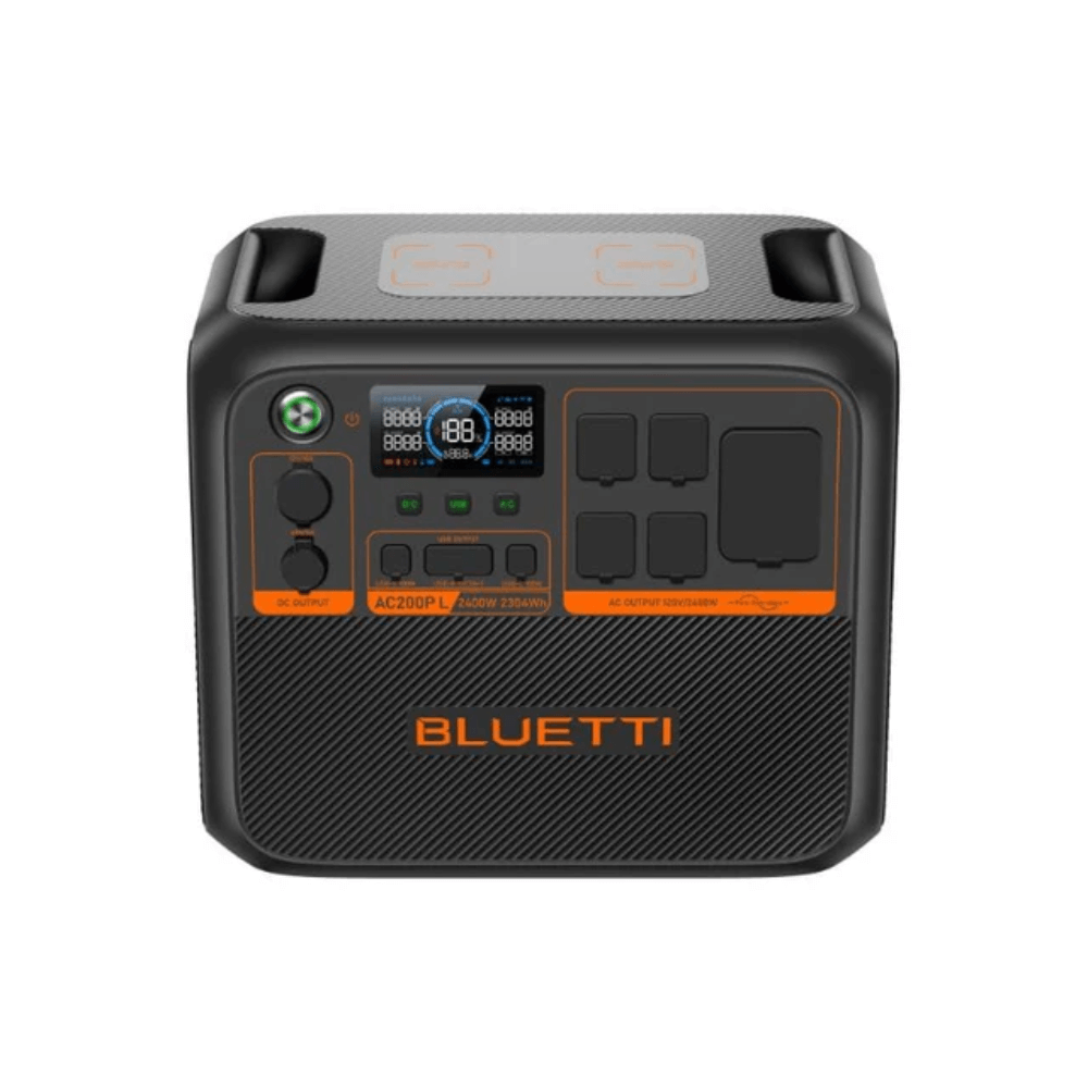 BLUETTI AC200PL Portable Power Station with 2,400W output and 2,304Wh capacity for all your power needs.