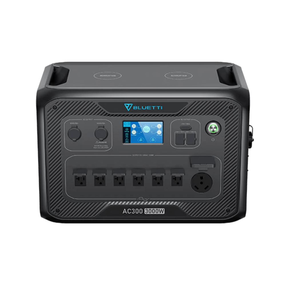BLUETTI AC300 Inverter Module Generator with power outlets and display, designed for off-grid and backup power use.