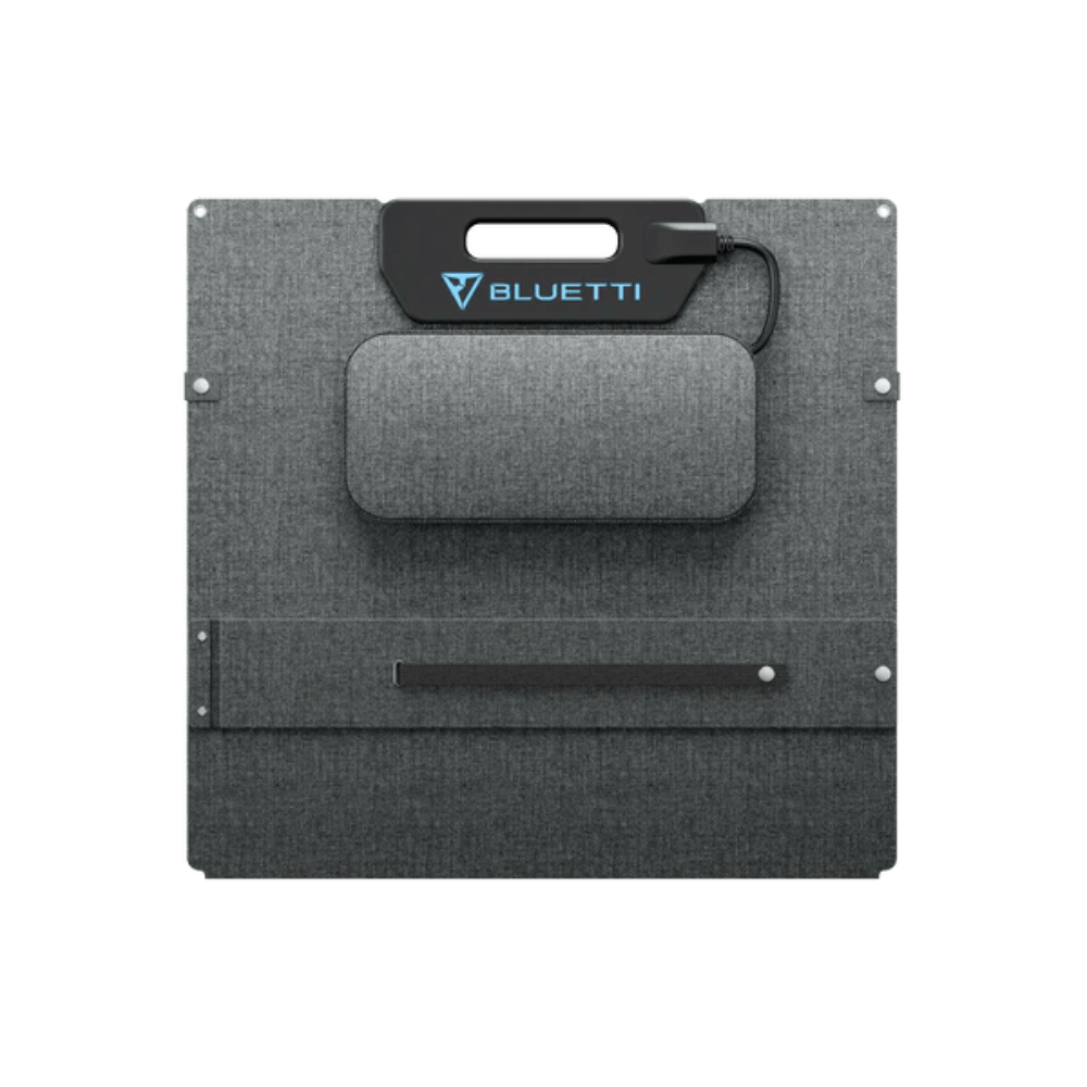 BLUETTI PV200 Solar Panel 200W in a foldable design with a handle for easy portability.