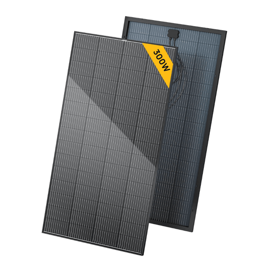 BougeRV 300 Watt 12V/24V Rigid Bifacial 12BB Mono Solar Panel