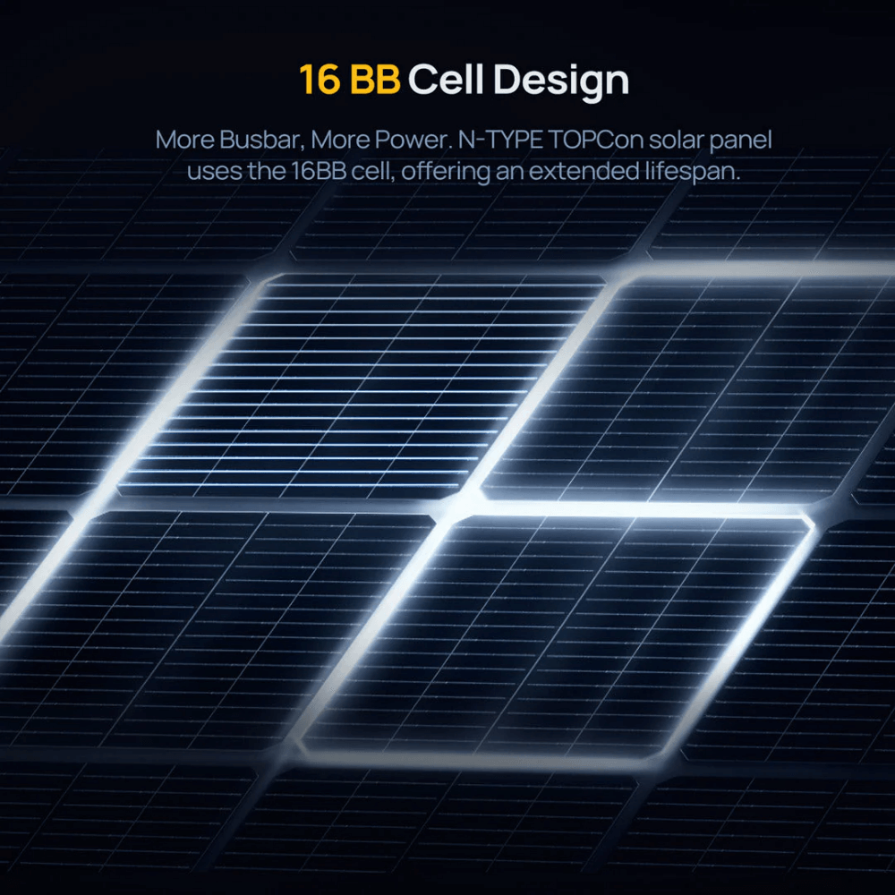 BougeRV 16BB N-Type 24V 100 Watt Bifacial Solar Panel