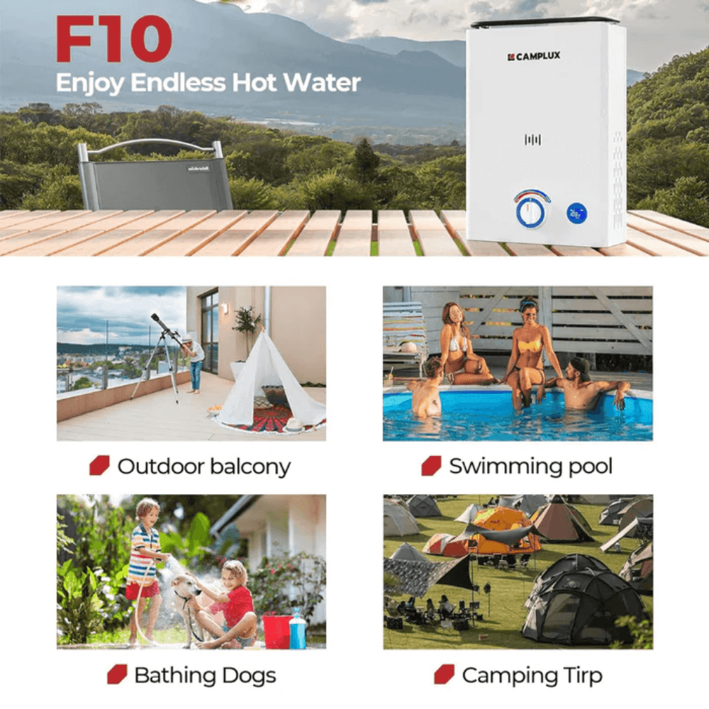 Camplux Portable Tankless Water Heater F10 Outdoor, First Series