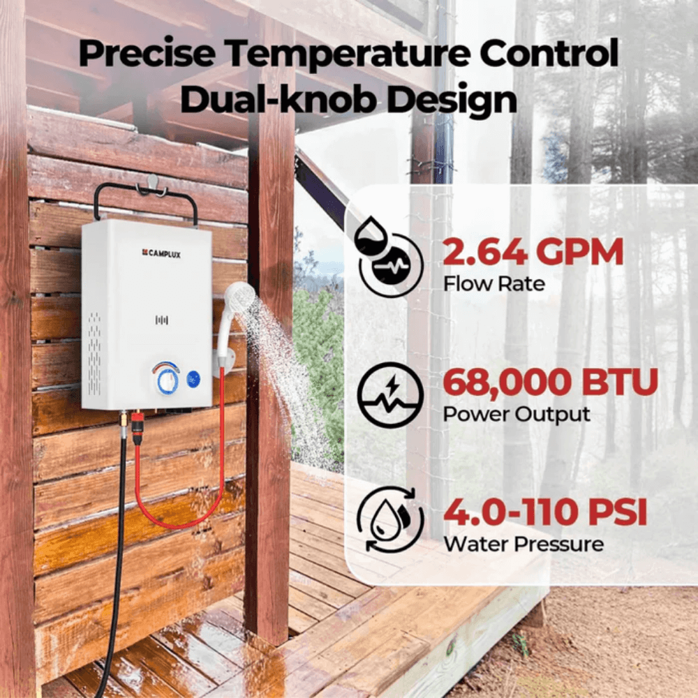 Camplux Portable Tankless Water Heater F10 Outdoor, First Series