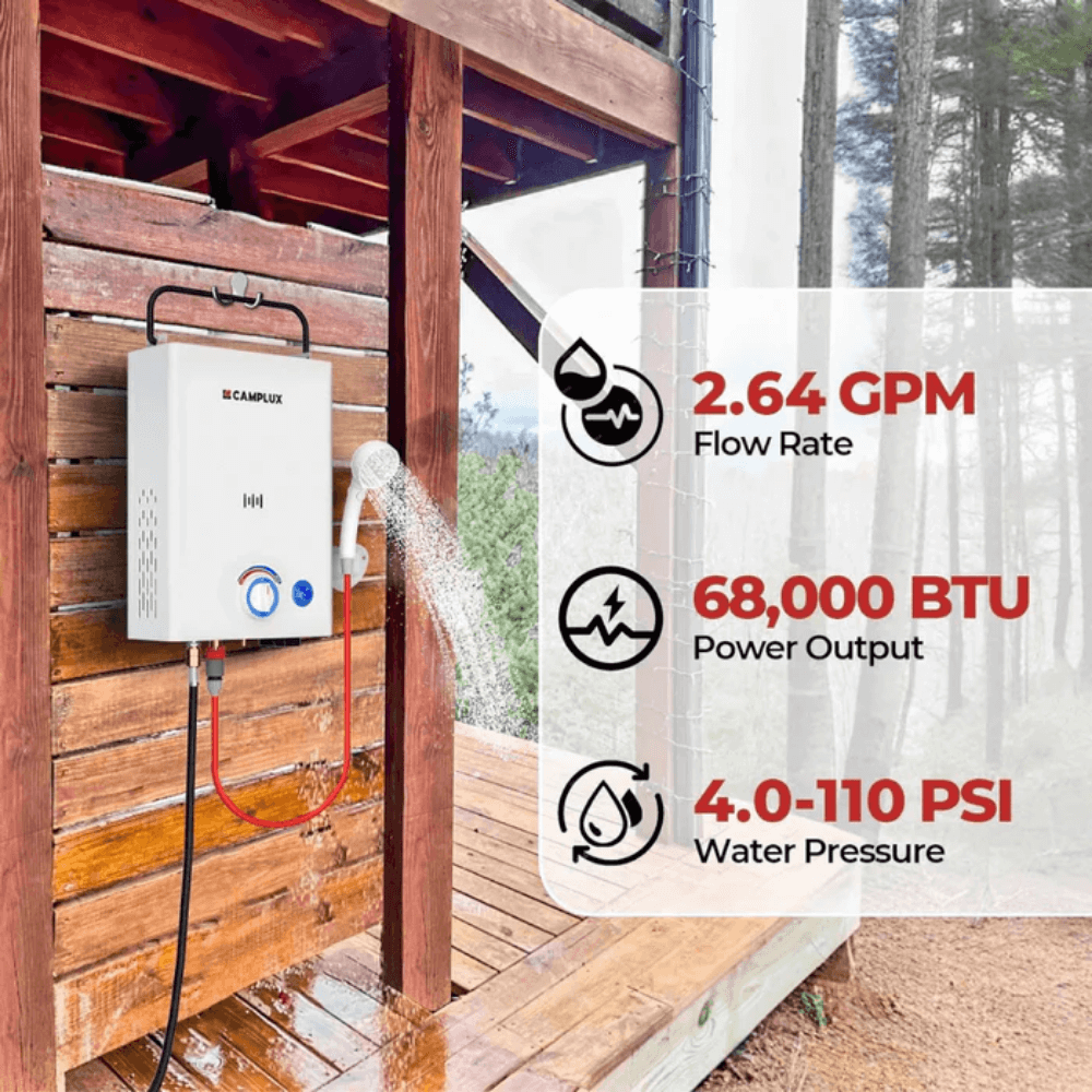 Camplux Portable Tankless Water Heater F10 Pro Outdoor First Series