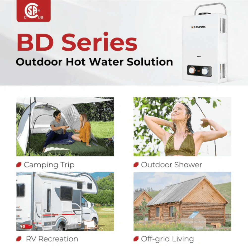 Camplux Pro Series 6L 1.58 GPM Outdoor Portable Tankless Gas Water Heater