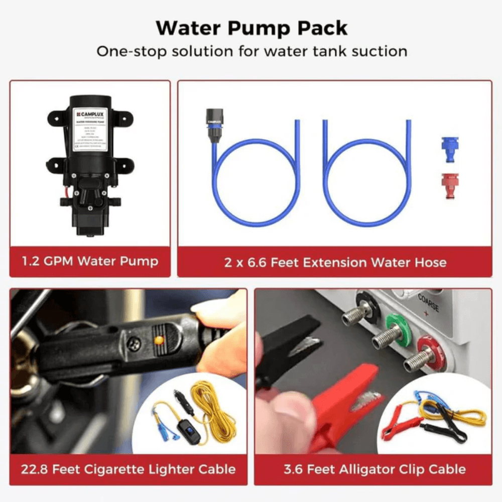 Camplux 5L 1.32 GPM Outdoor Portable Tankless Water Heater - With Pump Bundle