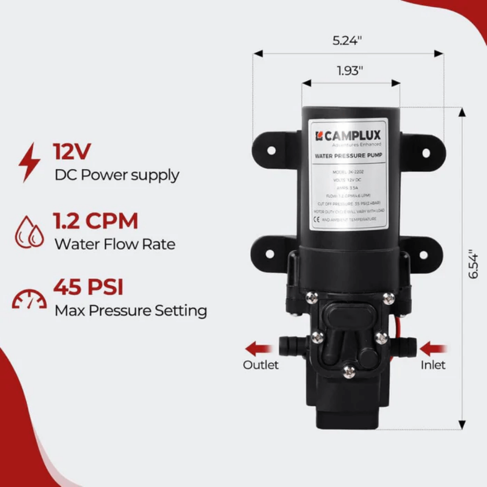 Camplux 5L 1.32 GPM Outdoor Portable Tankless Water Heater - With Pump Bundle
