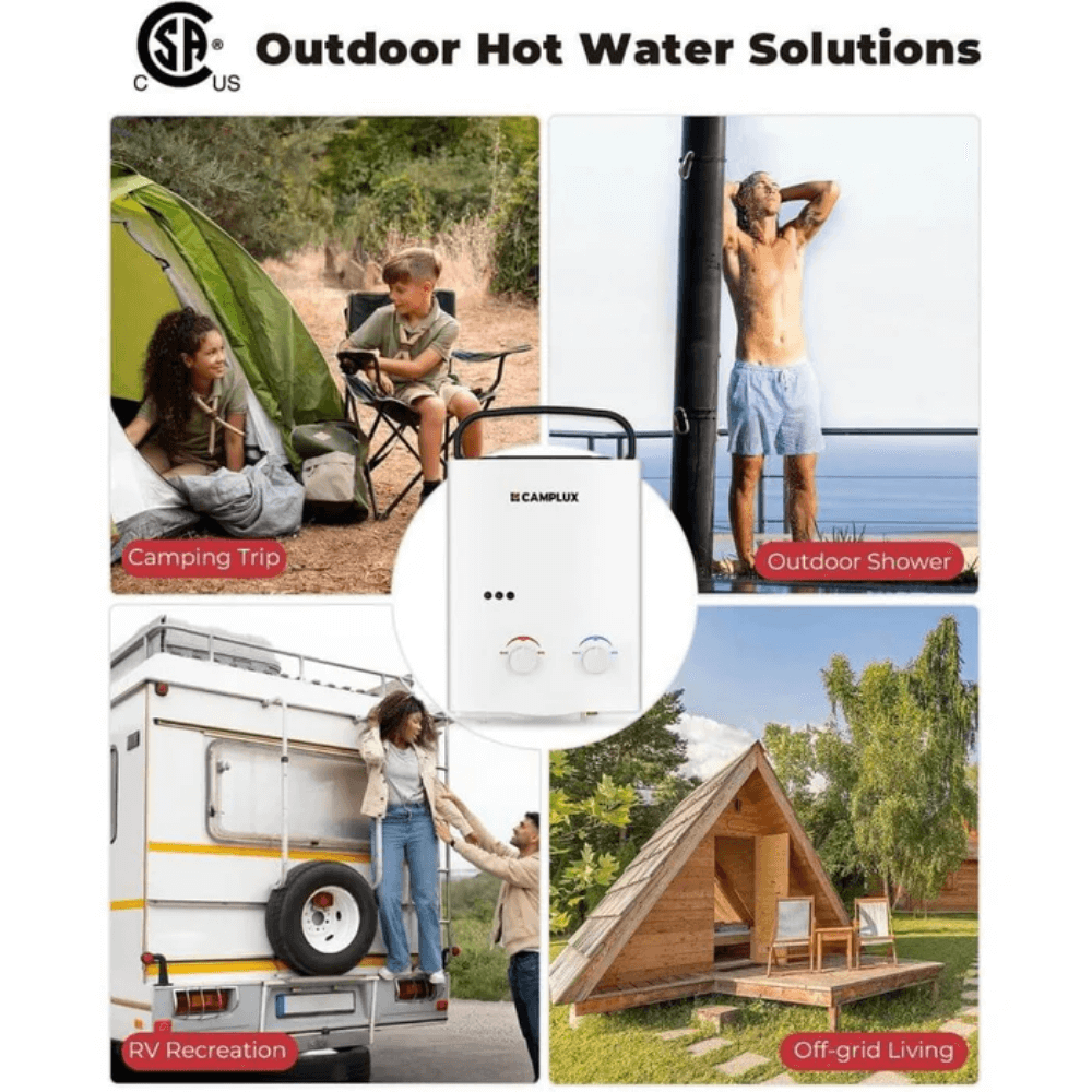 Camplux 5L 1.32 GPM Outdoor Portable Tankless Water Heater