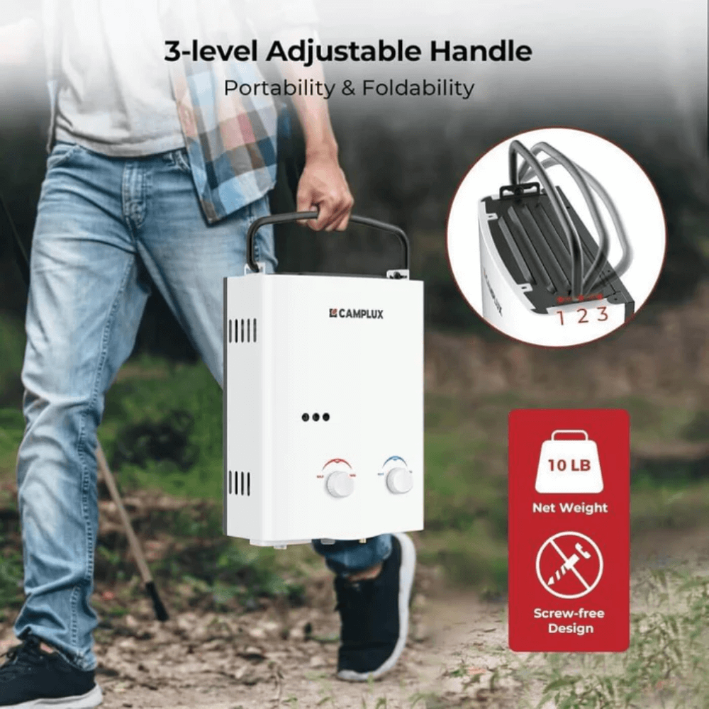 Camplux 5L 1.32 GPM Outdoor Portable Tankless Water Heater