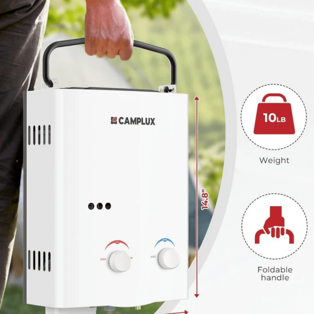Camplux 5L 1.32 GPM Outdoor Portable Tankless Water Heater