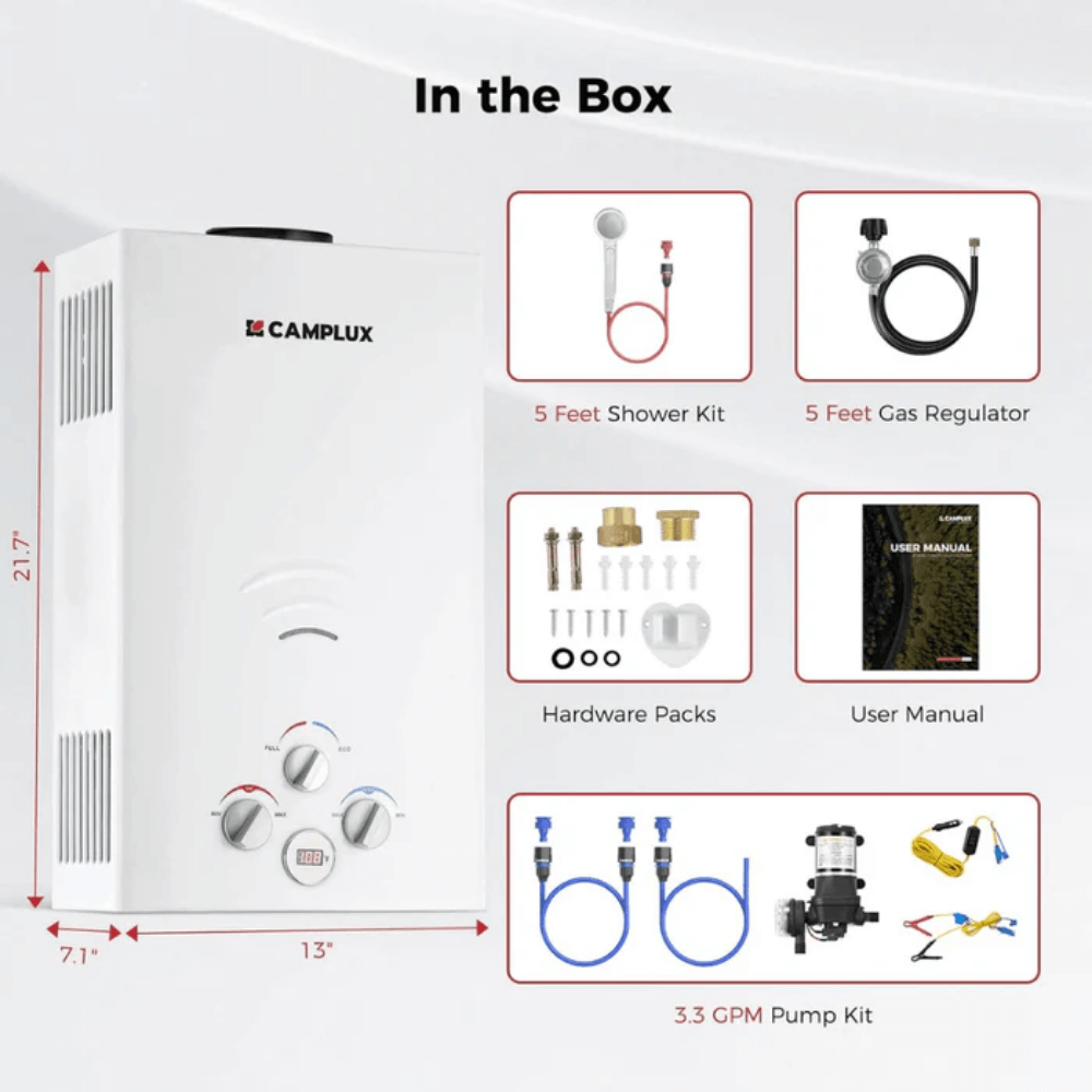 Camplux BW264P120 Camping Water Heater Pump Kit