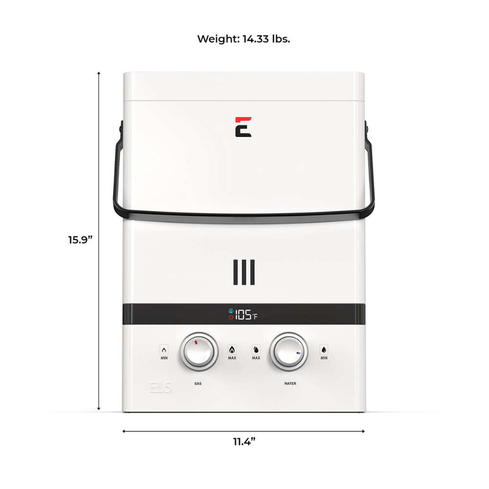 Eccotemp - Luxe 1.5 GPM 37.5K BTU Outdoor Portable Tankless Water Heater with LED Display