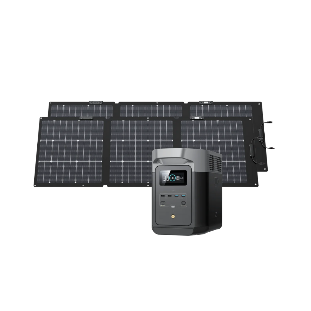 EcoFlow DELTA 2 + 2 x 160W Portable Solar Panel