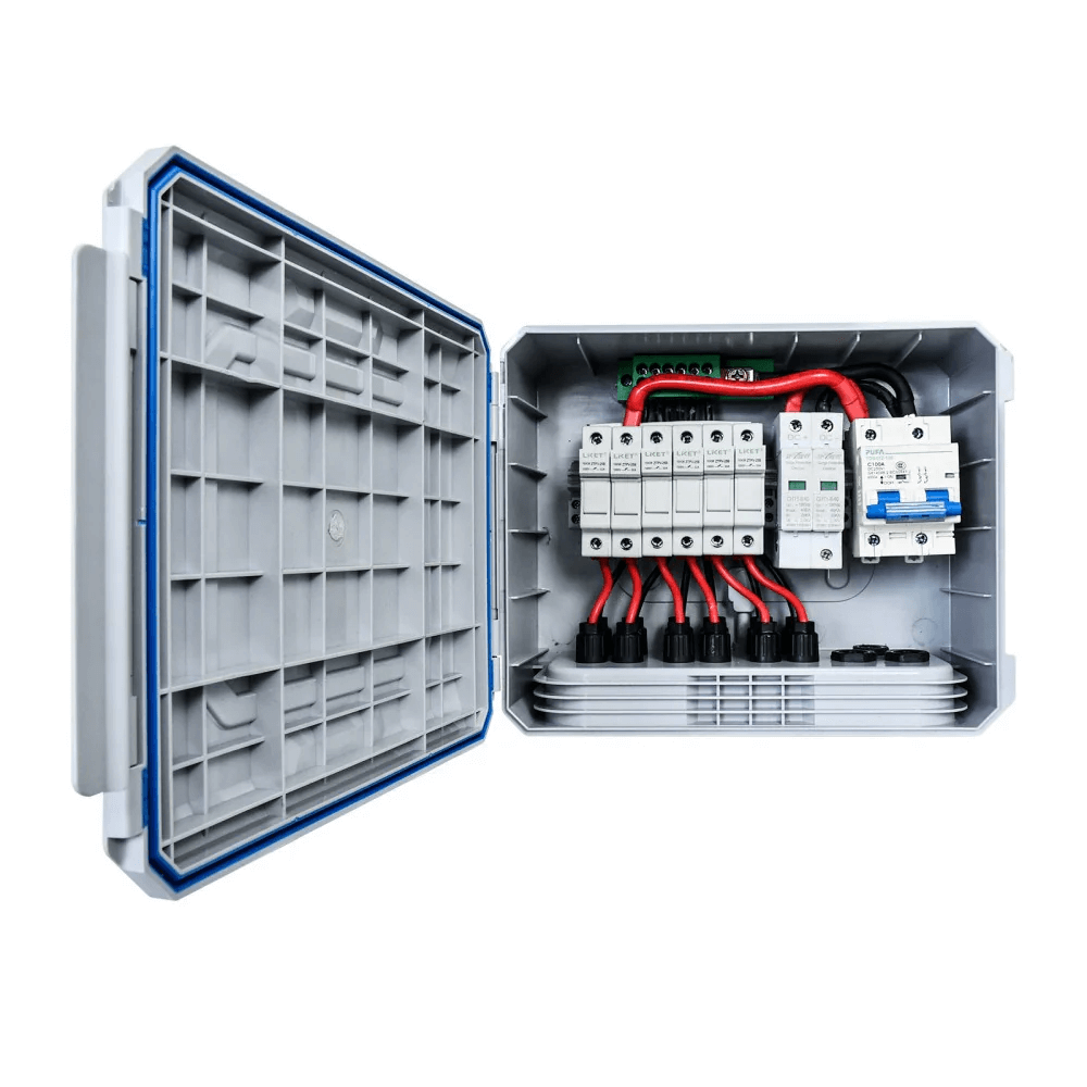 ECO-Worthy - 6 String PV Combiner Box with 25A Current Fuse & 125A Circuit Breaker