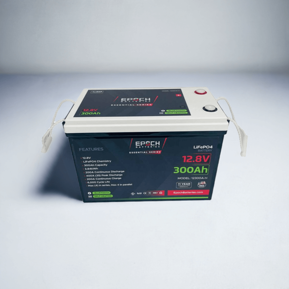 Epoch Batteries - 12V 300Ah Essential Series - Bluetooth & Heated LiFePO4 Battery