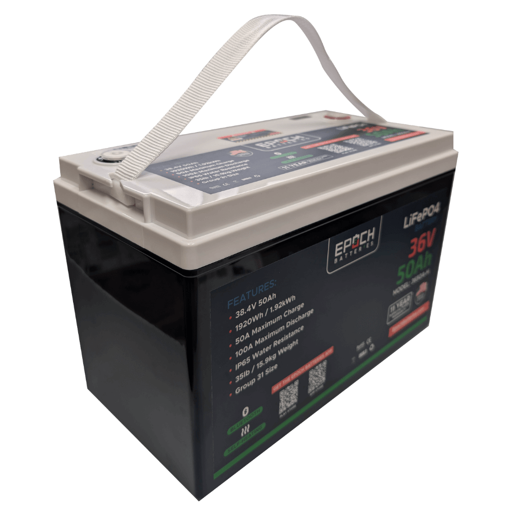 Epoch Batteries - 36V 50Ah Essential Series - Bluetooth & Heated LiFePO4 Battery