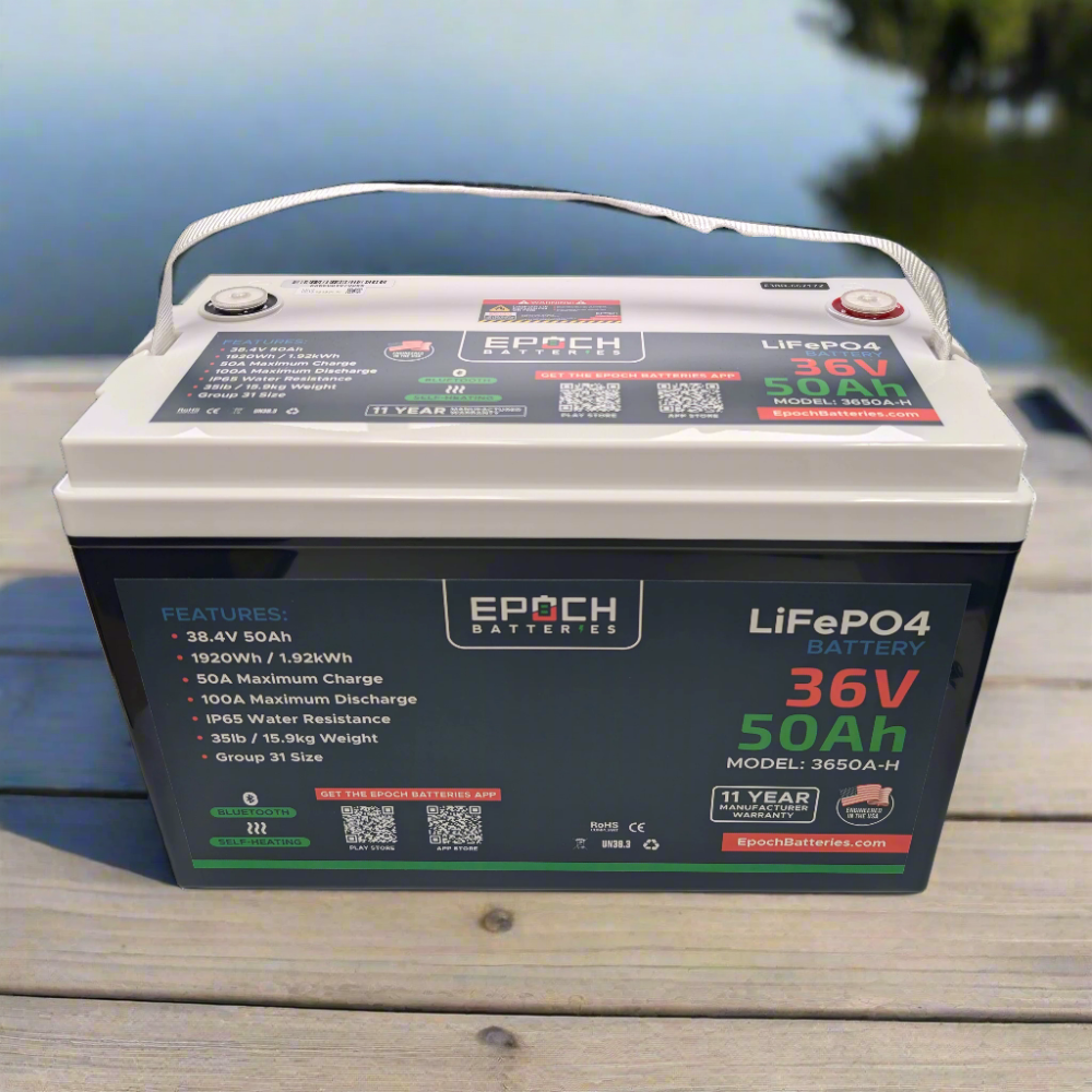 Epoch Batteries - 36V 50Ah Essential Series - Bluetooth & Heated LiFePO4 Battery