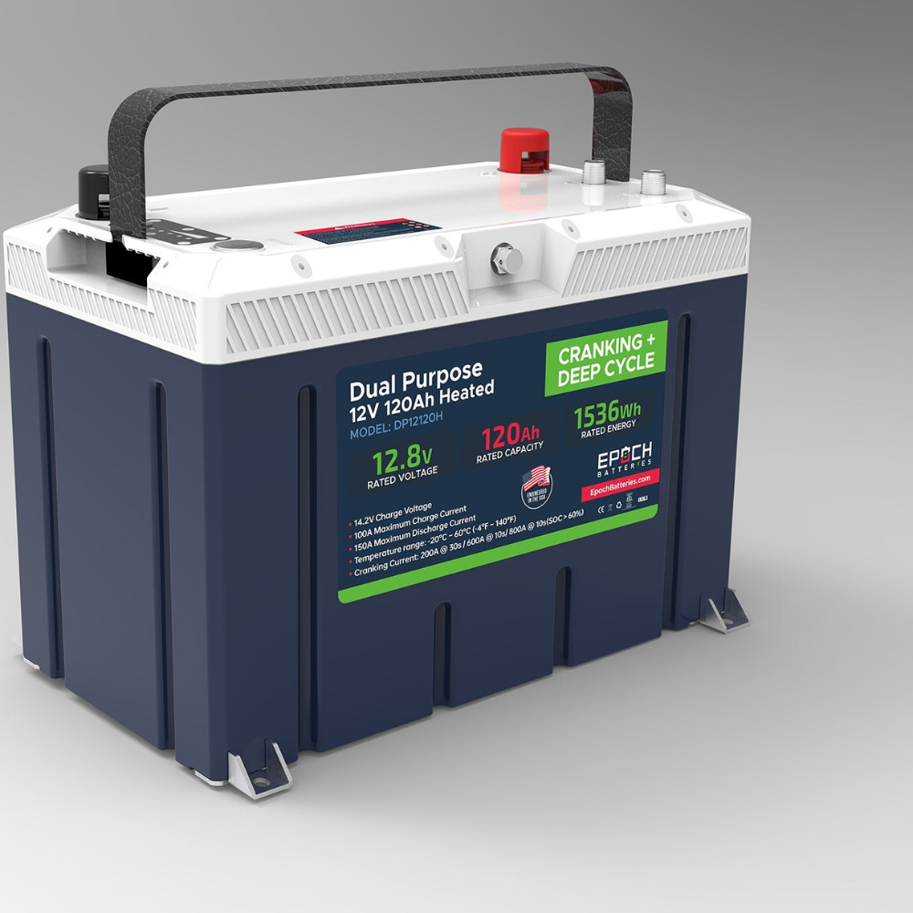 Epoch Batteries - 12V 120Ah Pro Series - LiFePO4 Cranking & Deep Cycle Lithium Battery (Dual Purpose)