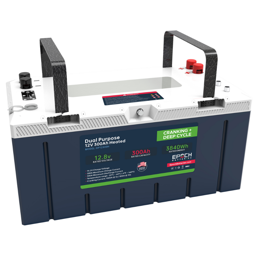 Epoch Batteries - 12V 300Ah Pro Series - LiFePO4 Cranking & Deep Cycle Lithium Battery (Dual Purpose)