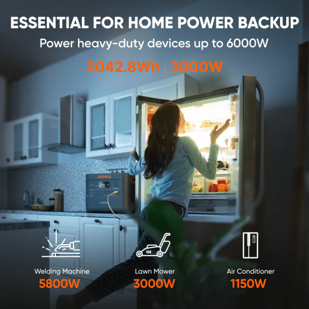 Jackery Solar Generator E2000 Plus Kit (6kWh) + 2000Plus Battery Pack x2