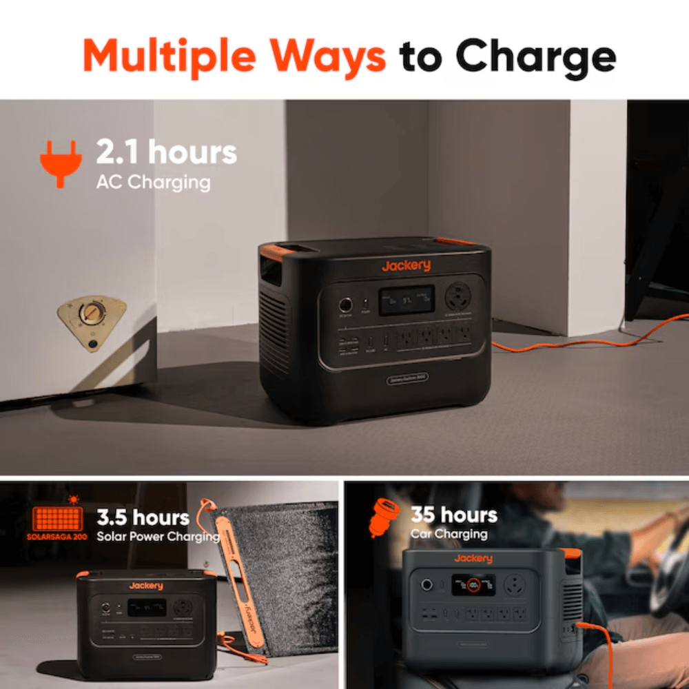 Jackery Explorer 3000 v2 Portable Power Station + 200W Panel x 2