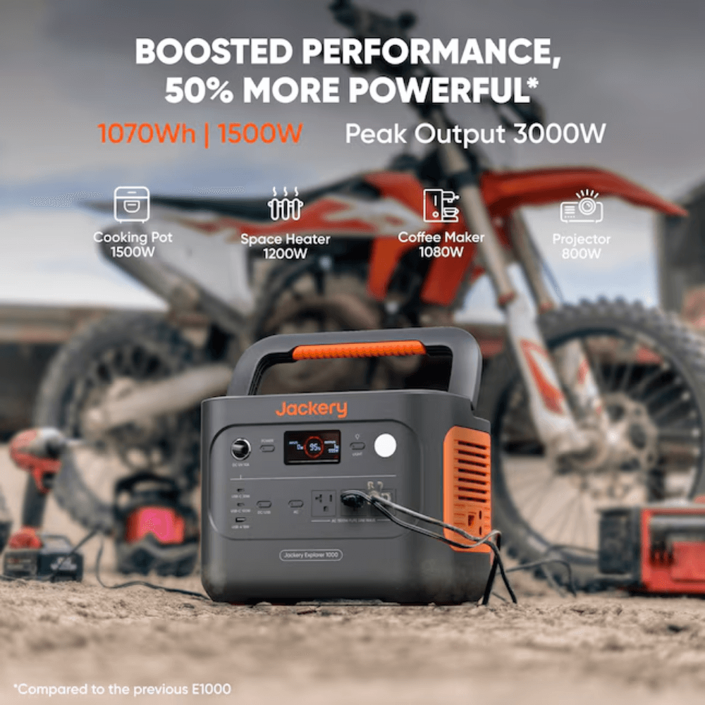 Jackery Explorer 1000 V2 Portable Power Station + 100W Mini