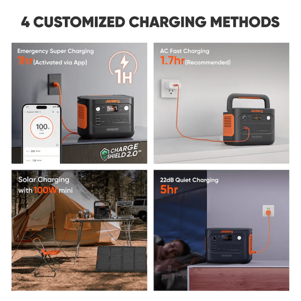 Jackery Explorer 1000 V2 Portable Power Station + 100W Mini
