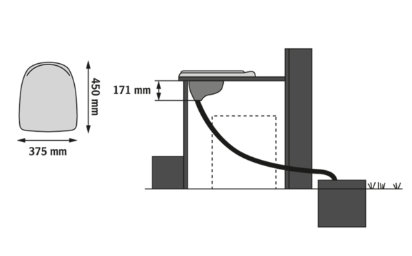 Separett Urine Separating Set Privy with Regular Seat Blue Bowl