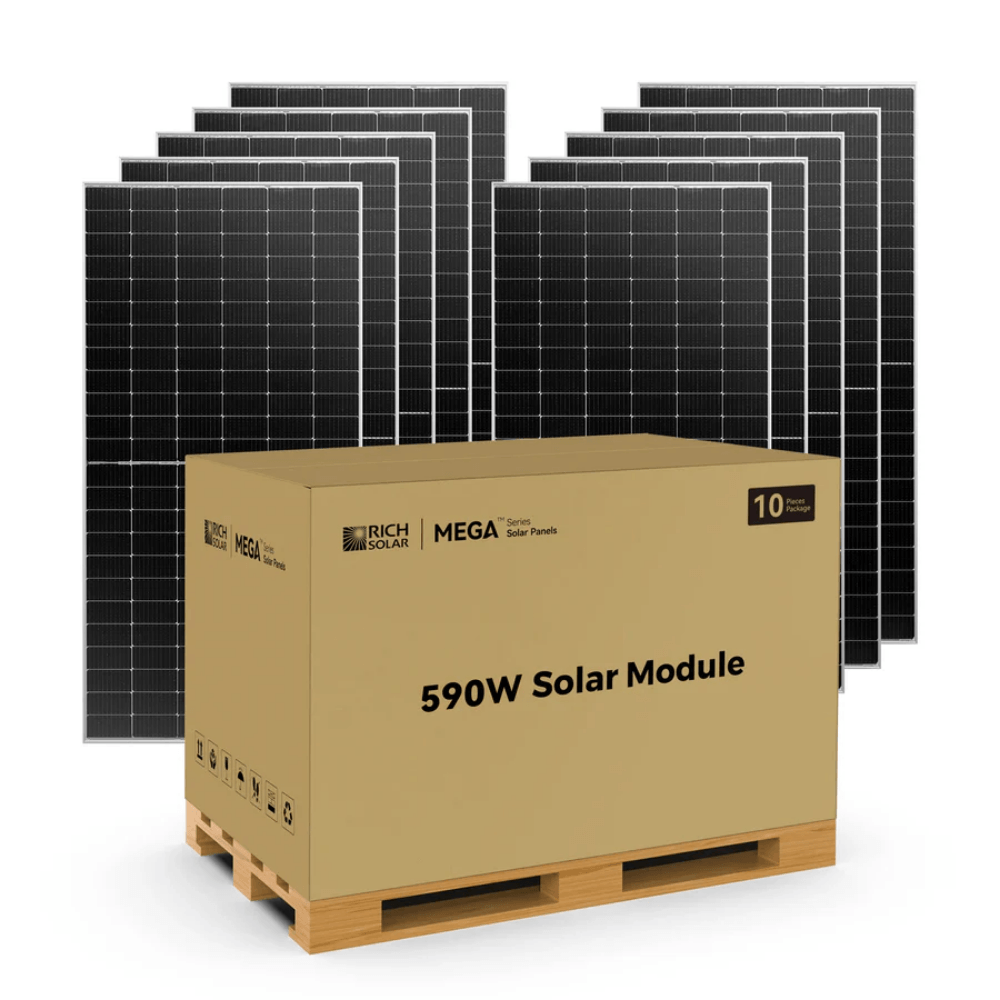 RICH SOLAR MEGA 590 BIFACIAL 590 Watt Solar Panel – Premium N-Type TOPCon Grid-Tie & Off-Grid Solar Panel