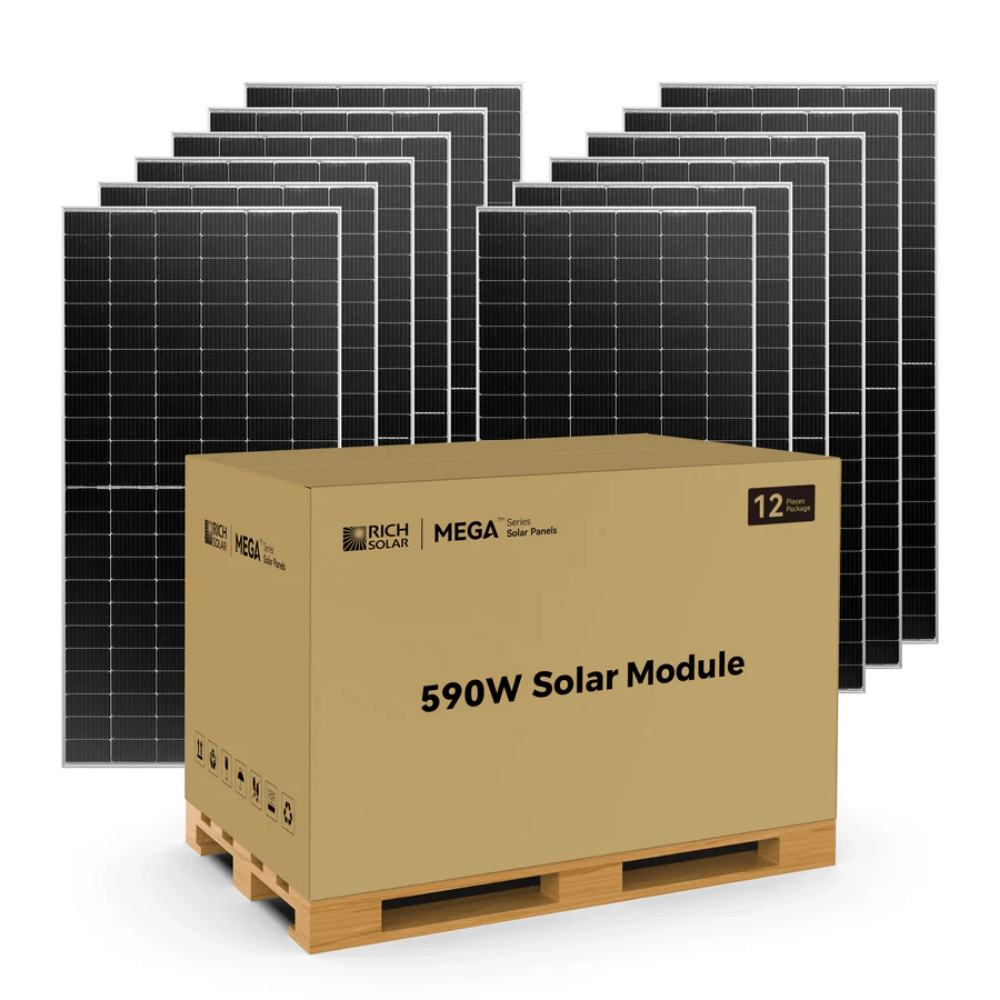 RICH SOLAR MEGA 590 BIFACIAL 590 Watt Solar Panel – Premium N-Type TOPCon Grid-Tie & Off-Grid Solar Panel