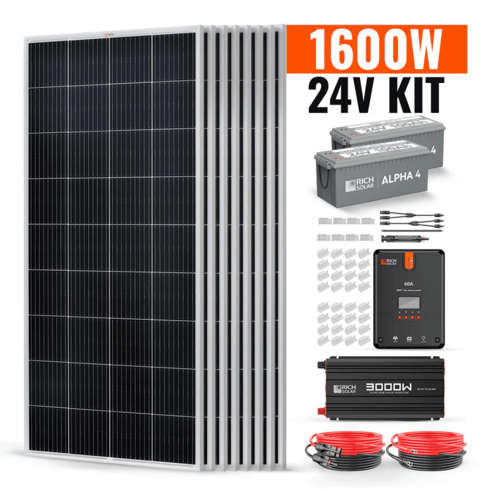 RICH SOLAR -1600 Watt 24V Complete Solar Kit
