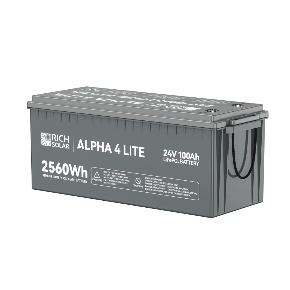 RICH SOLAR -24V 100Ah LiFePO4 Lithium Iron Phosphate Battery