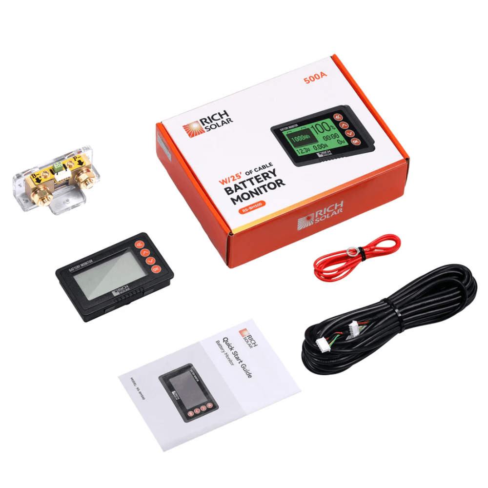 RICH SOLAR 500 Amp Battery Monitor with Shunt