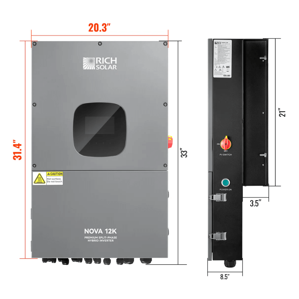 RICH SOLAR -NOVA 12K - 12000 Watt 48V Split Phase Hybrid Inverter