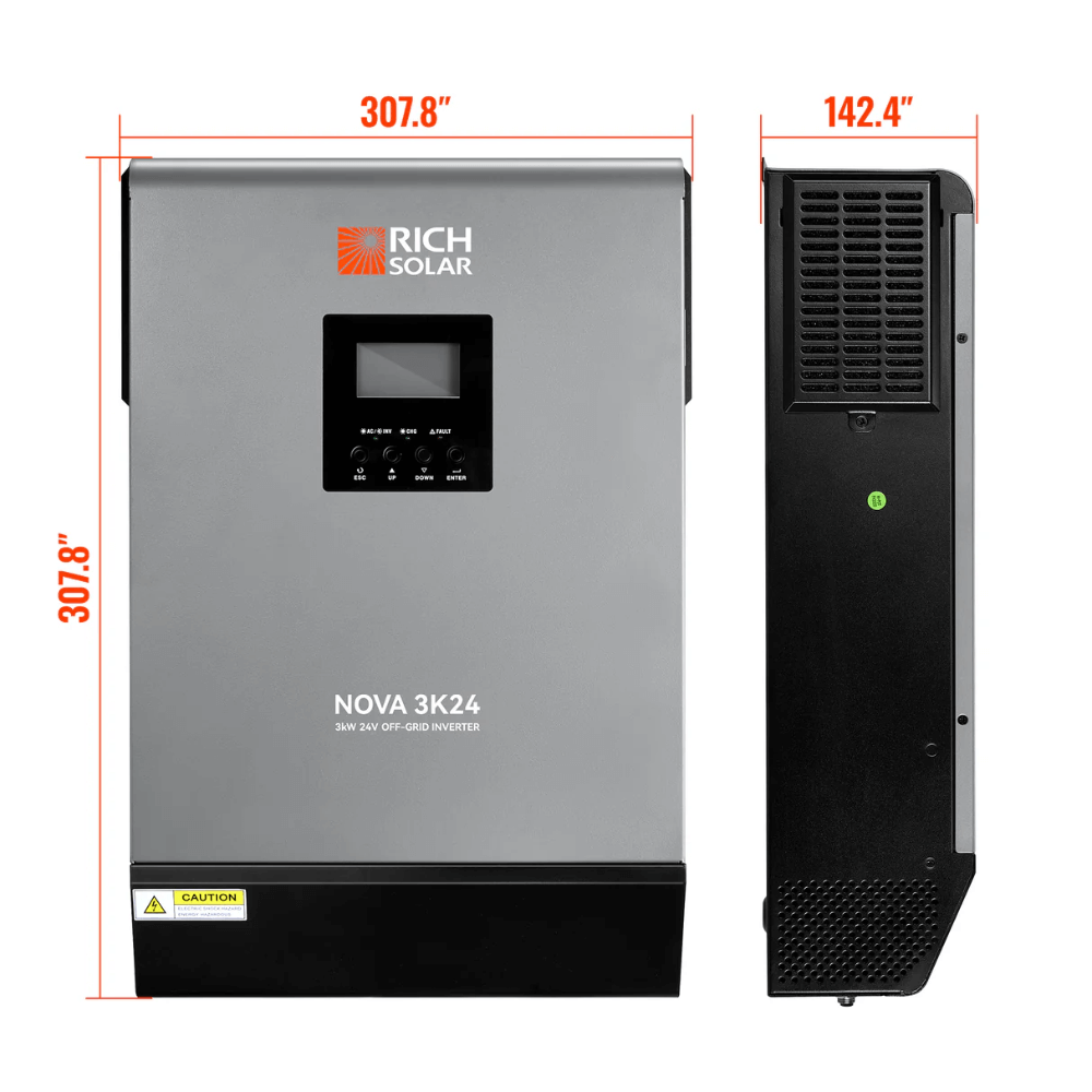 RICH SOLAR NOVA MAX 3K - 3000 Watt 24 Volt Off-Grid Hybrid Solar Inverter