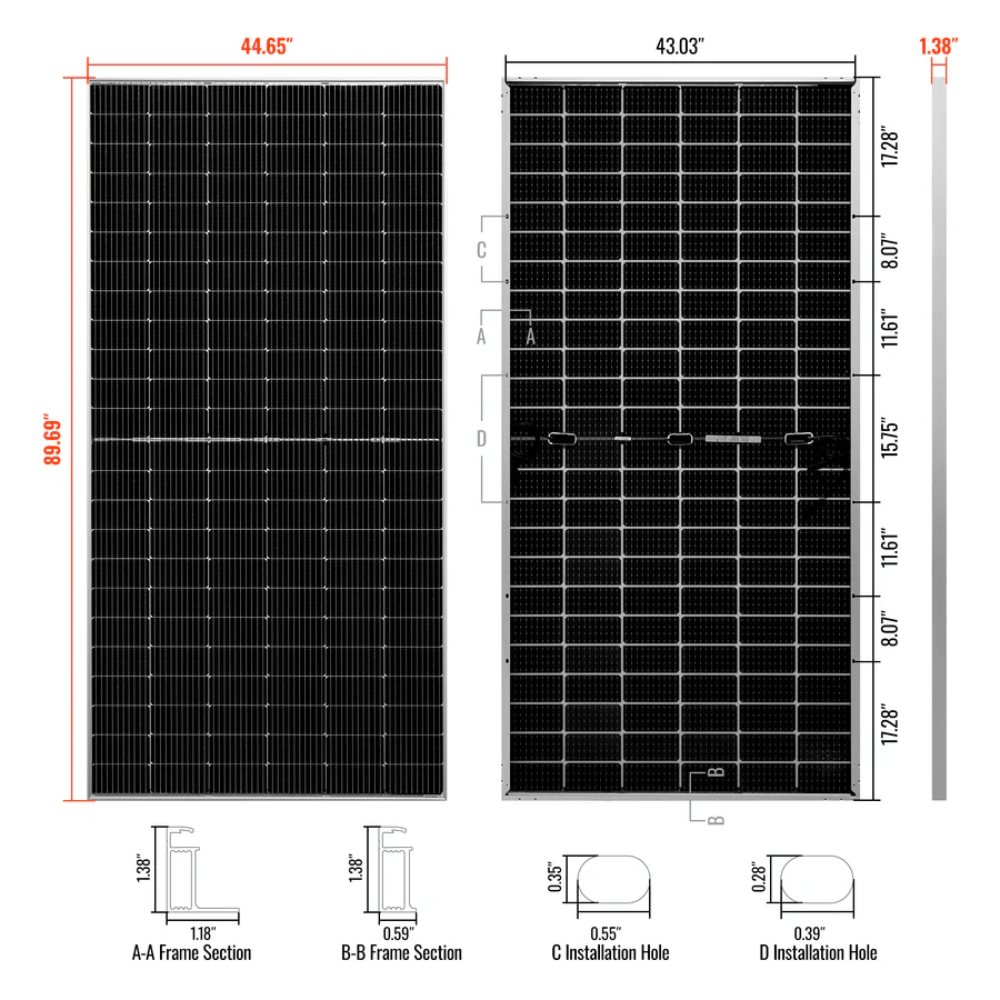 RICH SOLAR - MEGA 580 BIFACIAL - 580 Watt Bifacial Solar Panel
