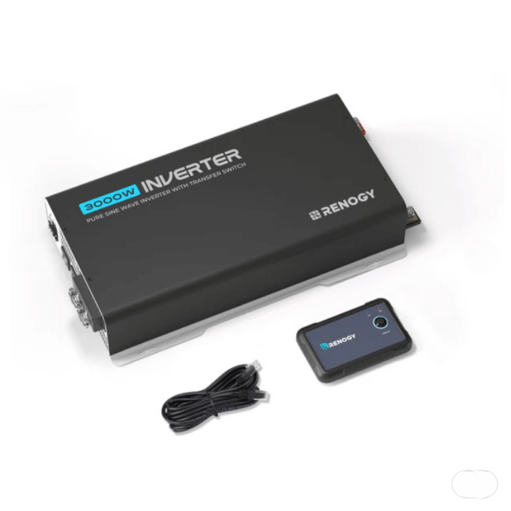 Renogy PUH 12V 3000W/2000W/1000W Pure Sine Wave Inverter with UPS Transfer Switch and Built-in Bluetooth