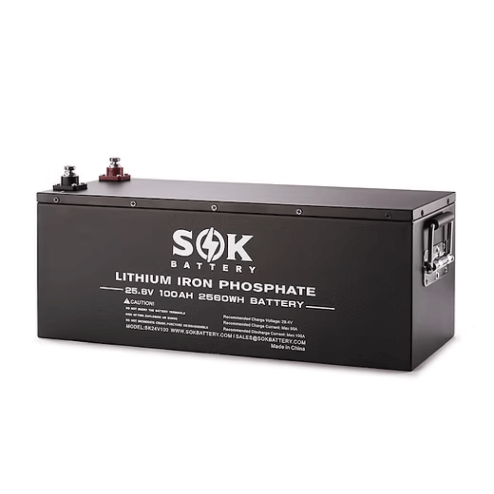 SOK 24V 100Ah LiFePO4 Battery METAL BOX, with Bluetooth