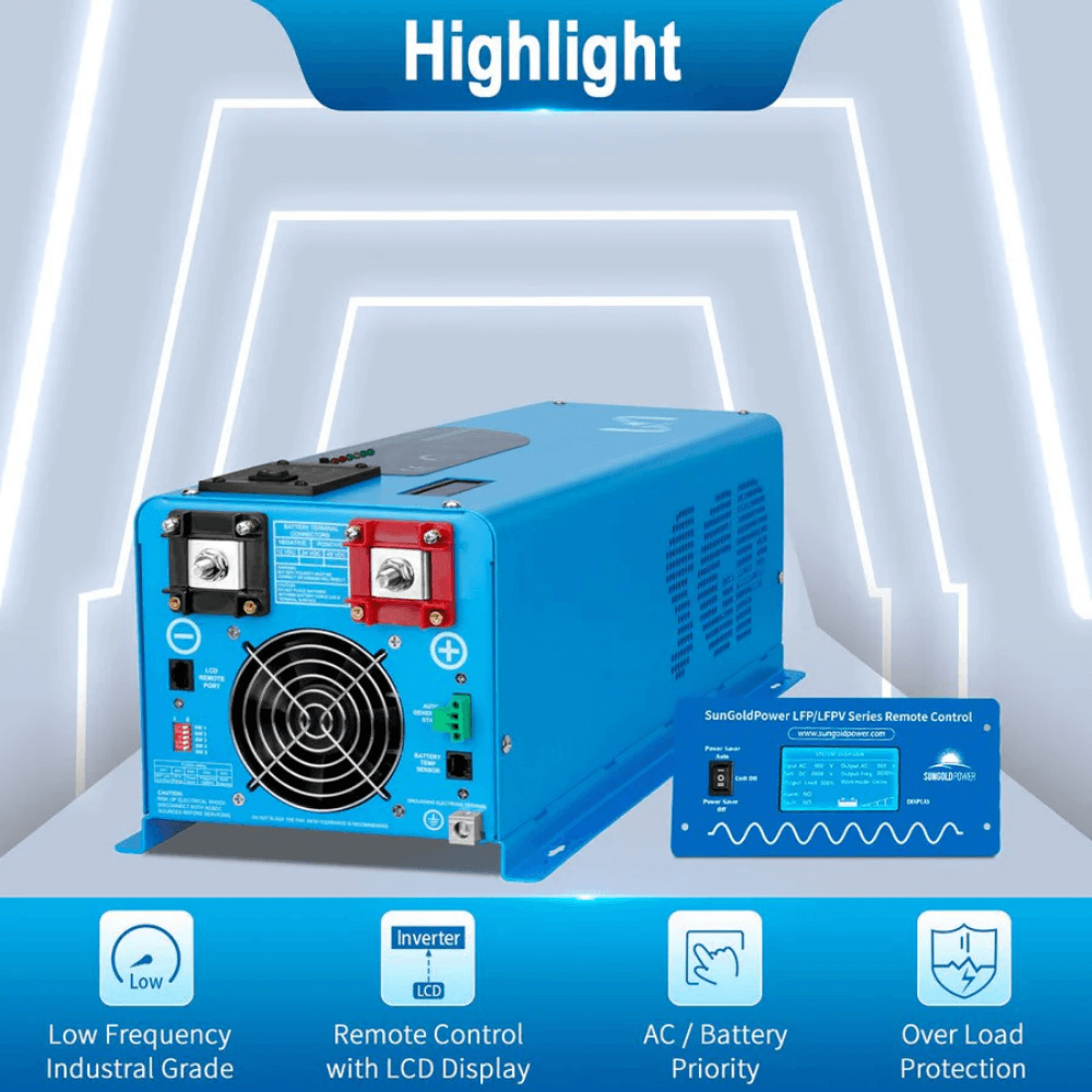 SunGoldPower - 4000W DC 24V Pure Sine Wave Inverter With Charger