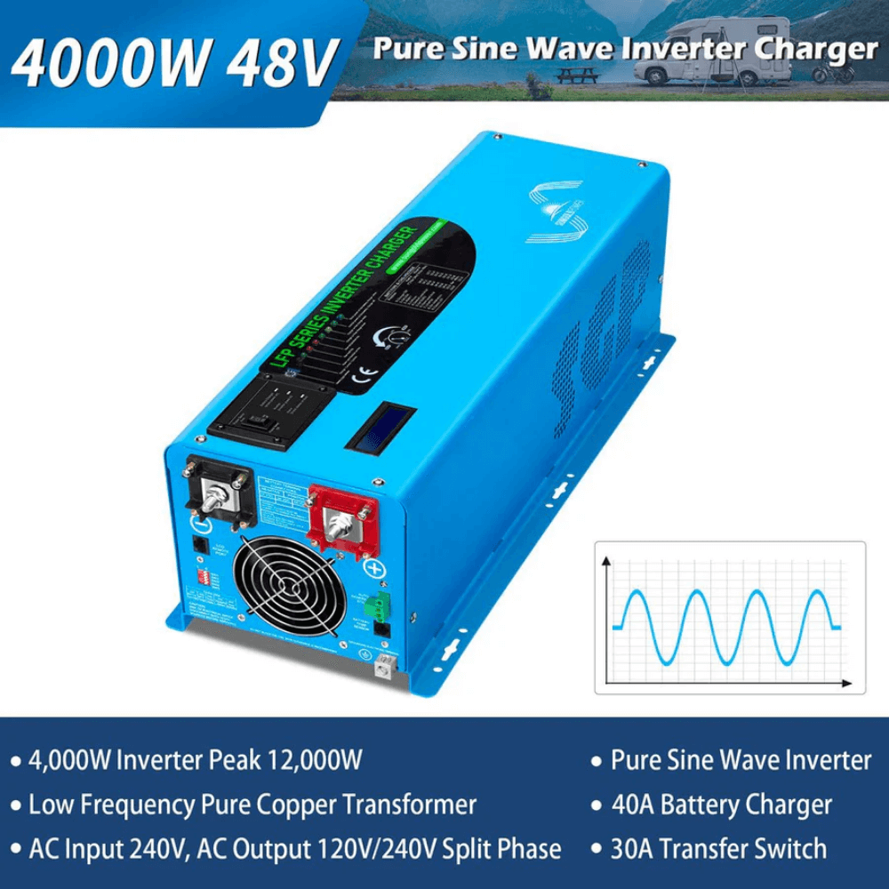 SunGoldPower - 4000W DC 48V Split Phase Pure Sine Wave Inverter With Charger
