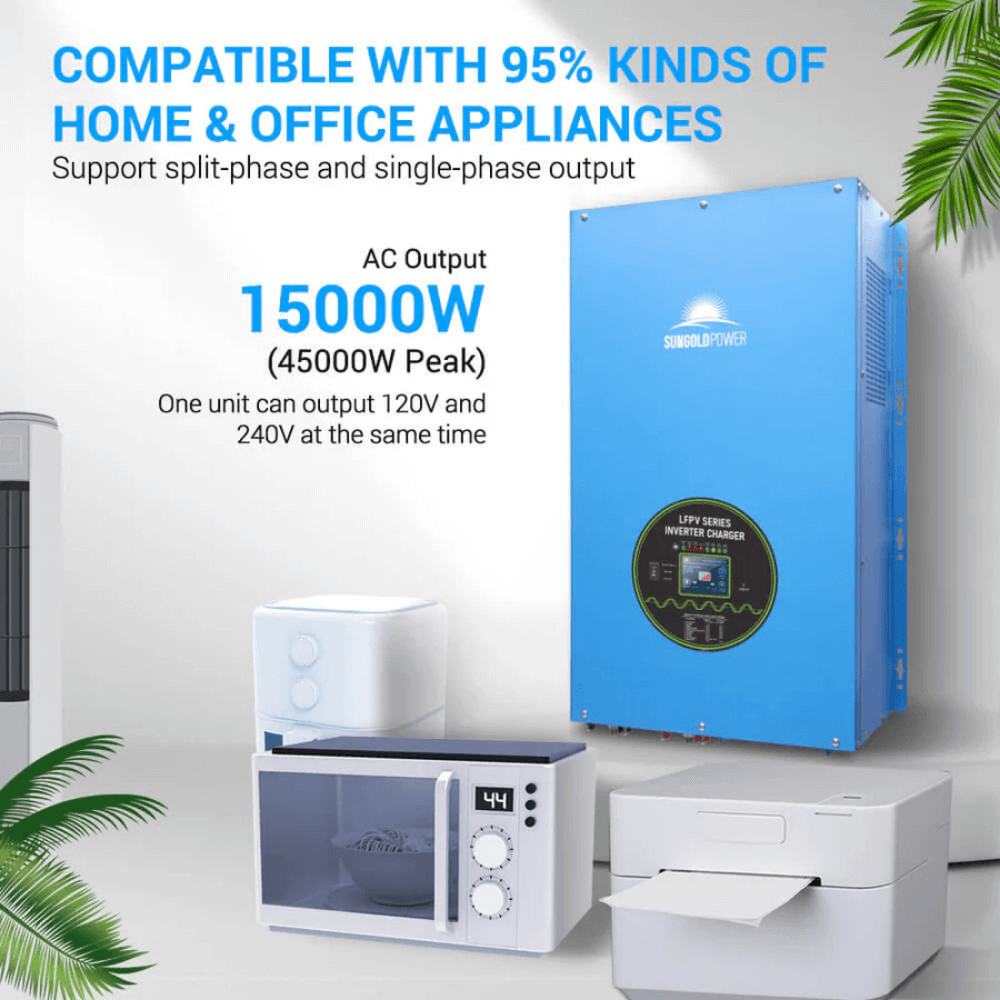 SunGoldPower - 15000W 48V Split Phase Pure Sine Wave Inverter Charger