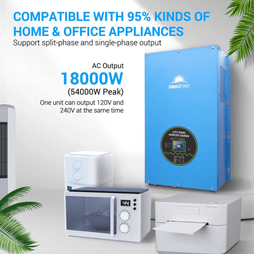 SunGoldPower - 18000W 48V Split Phase Pure Sine Wave Inverter Charger