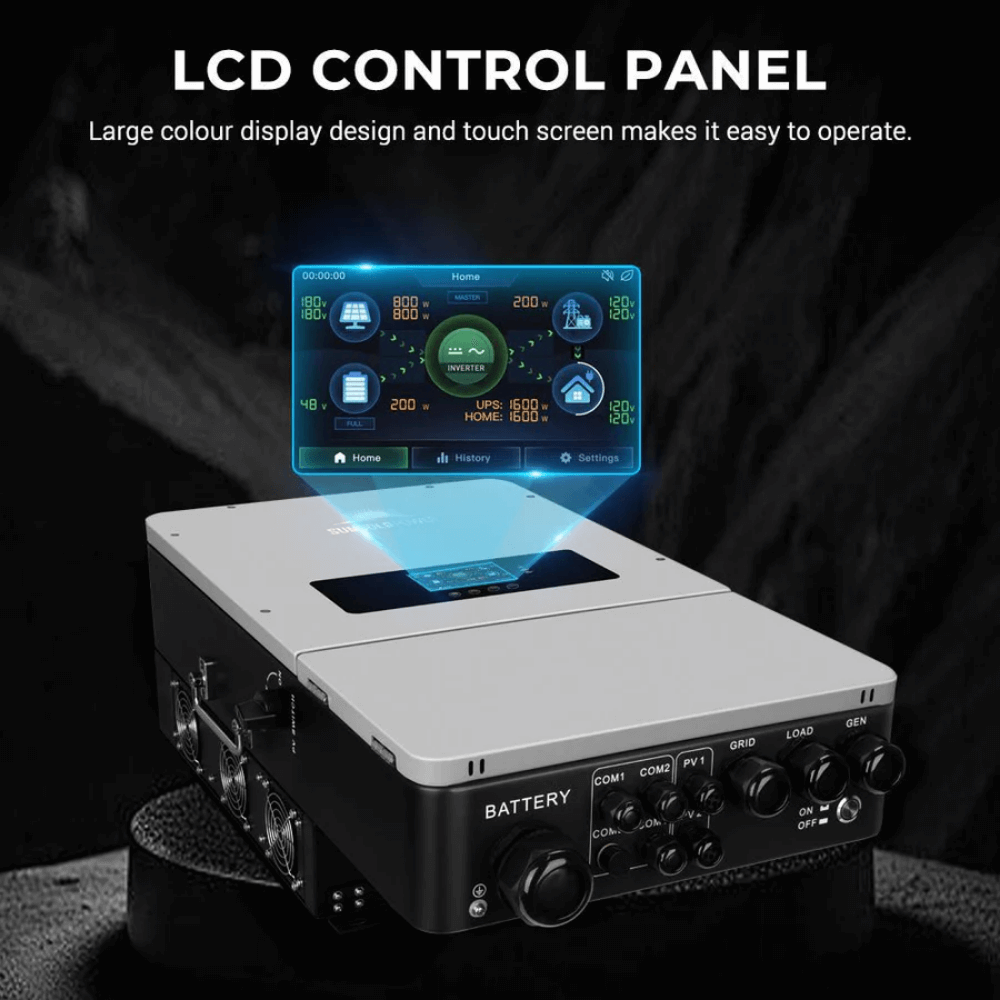 SunGoldPower - 10,000W Hybrid Inverter 48V Split Phase Grid Feedback Batteryless