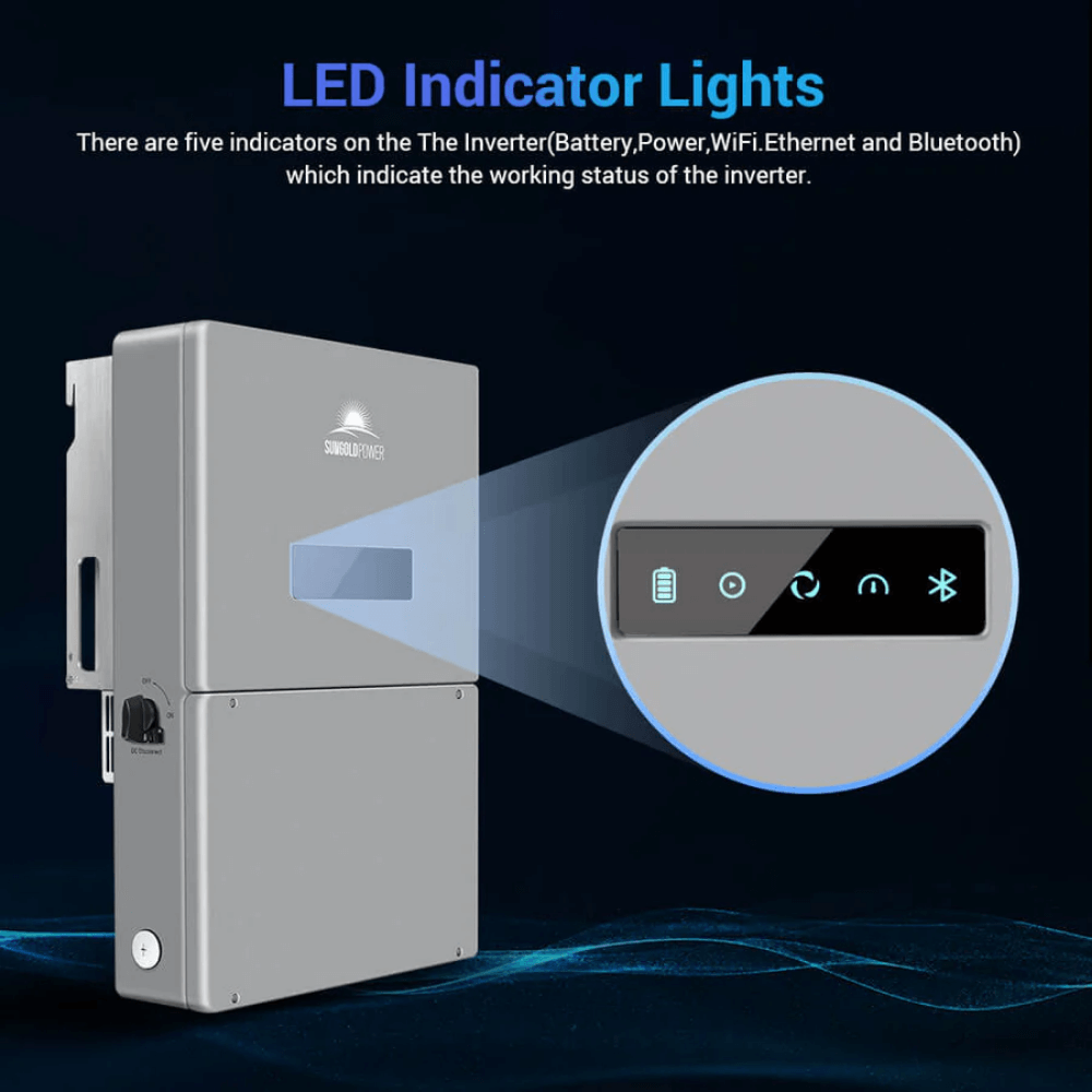 SunGoldPower - High Voltage 11.4KW Hybrid Split Phase Inverter with APS Transmitter