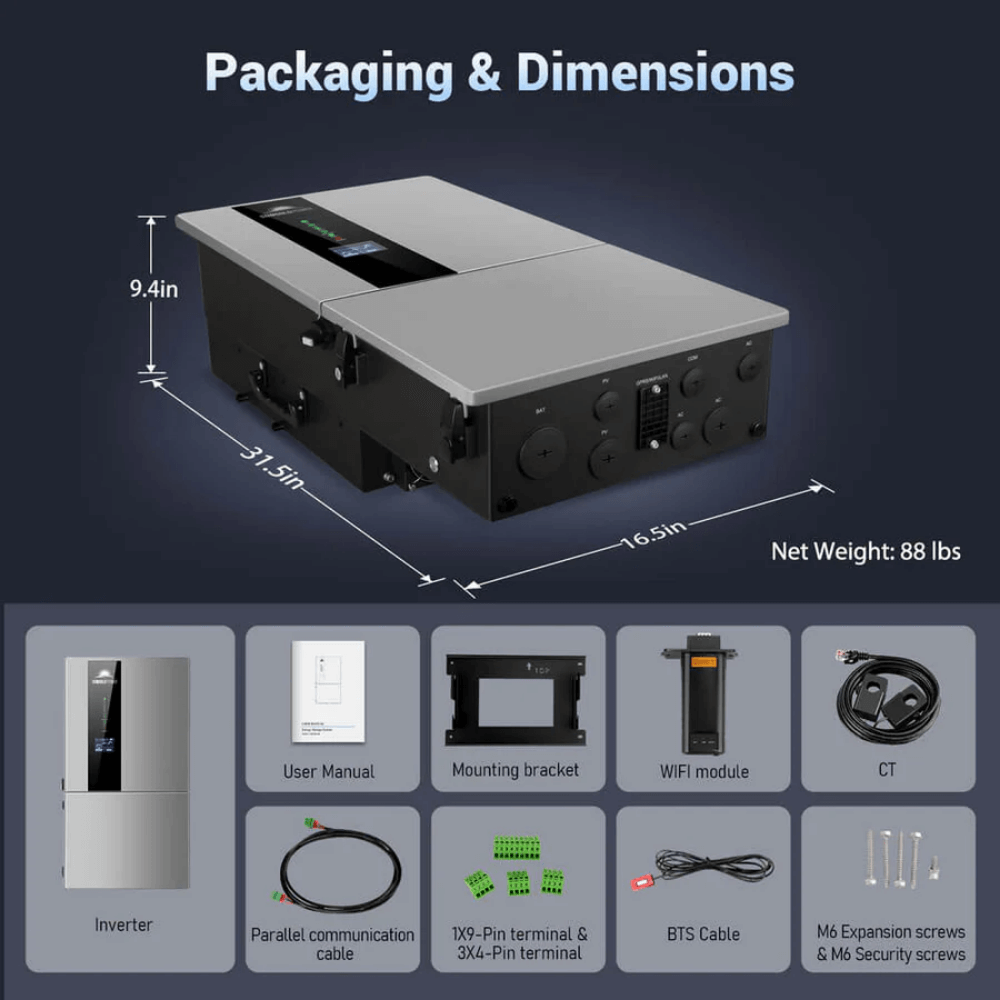 SunGoldPower - 7,600W Hybrid Inverter 48V Split Phase